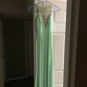 mint green prom dress